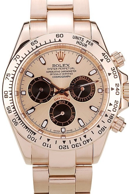 Good copy rolex watches Daytona Rolex Bezel Gold Rose Dial Gold Plated Steel Rose Stainless 0707